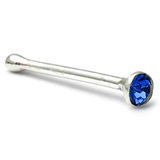 Silver Crystal Stud ST17 - Nose Bones ST17, 1.6mm, 1 Pair of Sapphire