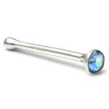 Silver Crystal Stud ST17 - Nose Bones ST17, 1.6mm, 1 Pair of Aqua AB