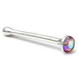 Silver Crystal Stud ST17 - Nose Bones ST17, 1.6mm, 1 Pair of Rose AB