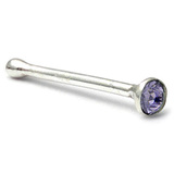 Silver Crystal Stud ST17 - Nose Bones ST17, 1.6mm, 1 Pair of Tanzanite