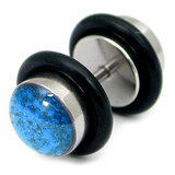 Steel Sparkle Fake Plug 1.2mm, 5mm, 6mm, Blue