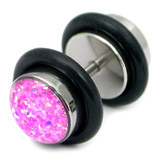 Steel Sparkle Fake Plug 1.2mm, 5mm, 6mm, Pink
