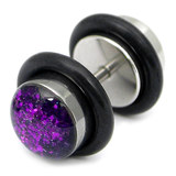 Steel Sparkle Fake Plug 1.2mm, 5mm, 6mm, Purple