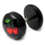 Acrylic Logo Fake Plug 1.2mm, 5mm, 8mm, Cherries Logo