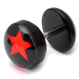 Acrylic Logo Fake Plug 1.2mm, 5mm, 8mm, Red Star Logo