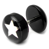 Acrylic Logo Fake Plug 1.2mm, 5mm, 8mm, White Star Logo