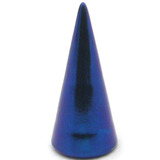Titanium Threaded Cones 1.6mm 1.6mm, 4mm base, 10mm height. Single Cone, Blue