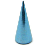 Titanium Threaded Cones 1.6mm 1.6mm, 4mm base, 10mm height. Single Cone, Ice Blue