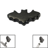Black Steel Bat Top for Internal Thread shafts in 1.6mm. Also fits Dermal Anchor - SKU 14505