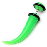 Acrylic Neon Fake Claw Stretcher green / Large: Acrylic fake banana expander. Apparent max gauge is 8mm.
