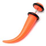 Acrylic Neon Fake Claw Stretcher orange / Large: Acrylic fake banana expander. Apparent max gauge is 8mm.