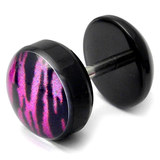 Acrylic Logo Fake Plug 1.2mm, 5mm, 8mm, Cyber Skin - Purple Logo