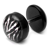 Acrylic Logo Fake Plug 1.2mm, 5mm, 8mm, Zebra Skin Logo