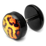 Acrylic Logo Fake Plug 1.2mm, 5mm, 8mm, Leopard Skin Logo