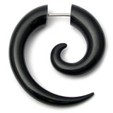 Acrylic Fake Spiral Stretchers (Push Fit) Black / Medium: Acrylic fake spiral expander. Apparent max gauge is 6mm.