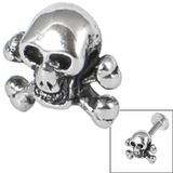 Steel Threaded Attachment - Cast Steel Skull and Crossbones 1.2mm - SKU 14571