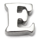 Steel Threaded Attachment - 1.6mm Cast Steel Alphabet 1.6 / Letter E (1.6mm) (casting only)
