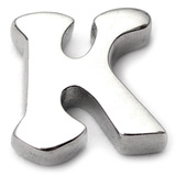 Steel Threaded Attachment - 1.6mm Cast Steel Alphabet 1.6 / Letter K (1.6mm) (casting only)