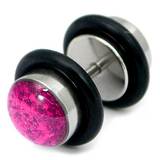 Steel Sparkle Fake Plug 1.2mm, 5mm, 8mm, Fuchsia