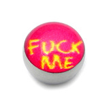 Steel Logo Balls - Words F*ck Me (Pink)