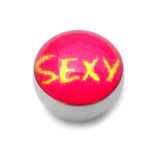 Steel Logo Balls - Words Sexy (Pink)
