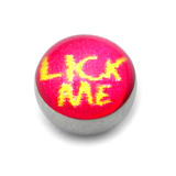Steel Logo Balls - Words Lick Me (Pink)
