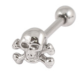 Steel Barbell with Cast Steel Attachment 1.2mm 1.2mm, 6mm, Skull and Crossbones