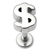 Steel Labret with Cast Steel Attachment 1.6mm - SKU 14704