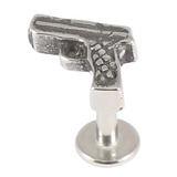 Steel Labret with Cast Steel Attachment 1.6mm 1.6mm, 9mm, Gun
