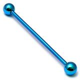 Titanium Industrial Scaffold Barbell 1.6mm 30-46mm 41mm, 5mm, Turquoise