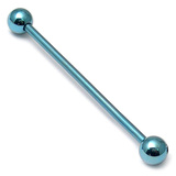 Titanium Industrial Scaffold Barbell 1.6mm 30-46mm 1.6mm, 41mm, 5mm, Ice Blue