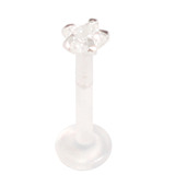 Bioflex Push-fit Labret with 925 Sterling Silver Claw Set Crystal Star - SKU 14844