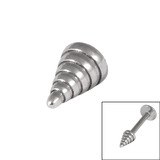 Steel Threaded Attachment - 1.2mm and 1.6mm Ribbed Cone. 1.2mm gauge. 3mm base. 4.5mm high