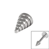 Steel Threaded Attachment - 1.6mm Steel Ribbed Cone - SKU 14907