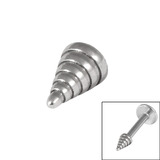 Steel Threaded Attachment - 1.2mm and 1.6mm Ribbed Cone. 1.6mm gauge. 3mm base. 4.5mm high