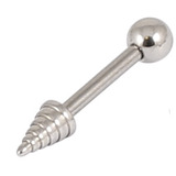 Steel Micro Barbell with Steel Attachments 1.2mm 8 / 1.2G barbell with ribbed cone
