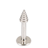 Steel Labrets with Steel Attachments 1.6mm 1.6 / 10 / Steel Labret with Steel Ribbed cone
