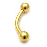 22ct Gold Plated Steel (PVD) Micro Curved Barbell 1.2mm - SKU 1508