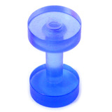 Acrylic Screw Flesh Tunnel 2-8mm 2 (no hole down middle) / uv blue