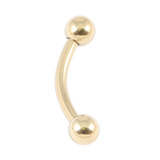 Zircon Titanium Curved Bars 1.6mm 4-4mm balls (Gold colour) - SKU 15176