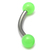 Acrylic Neon Ball Micro Curved Barbell 1.2mm 1.2mm x 6mm / Green - alternative image