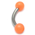 Acrylic Neon Ball Micro Curved Barbell 1.2mm 1.2mm x 6mm / Orange - alternative image