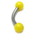 Acrylic Neon Ball Micro Curved Barbell 1.2mm 1.2mm x 6mm / Yellow - alternative image