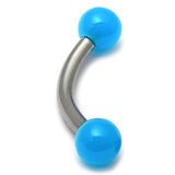 Acrylic Neon Ball Micro Curved Barbell 1.2mm 1.2mm x 8mm / Blue