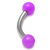 Acrylic Neon Ball Micro Curved Barbell 1.2mm 1.2mm x 10mm / Purple - alternative image