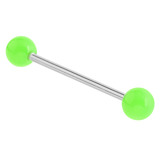 Acrylic Neon Barbell 1.6mm 1.6mm, 12mm, 5mm, Green
