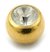 Gold Plated Steel Jewelled Balls 1.6mm, 5mm, Crystal Clear