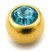 Gold Plated Steel Jewelled Balls 1.6mm, 5mm, Light Blue