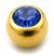 Gold Plated Steel Jewelled Balls 1.6mm, 5mm, Sapphire Blue