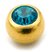 Gold Plated Steel Jewelled Balls 1.6mm, 5mm, Turquoise